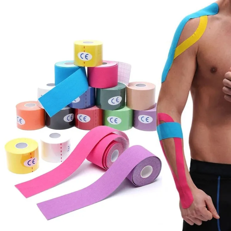 3 PCS Muscle Tape Physiotherapy Sports Tape Basketball Knee Bandage, Size: 5cm x 5m(Rose Red)