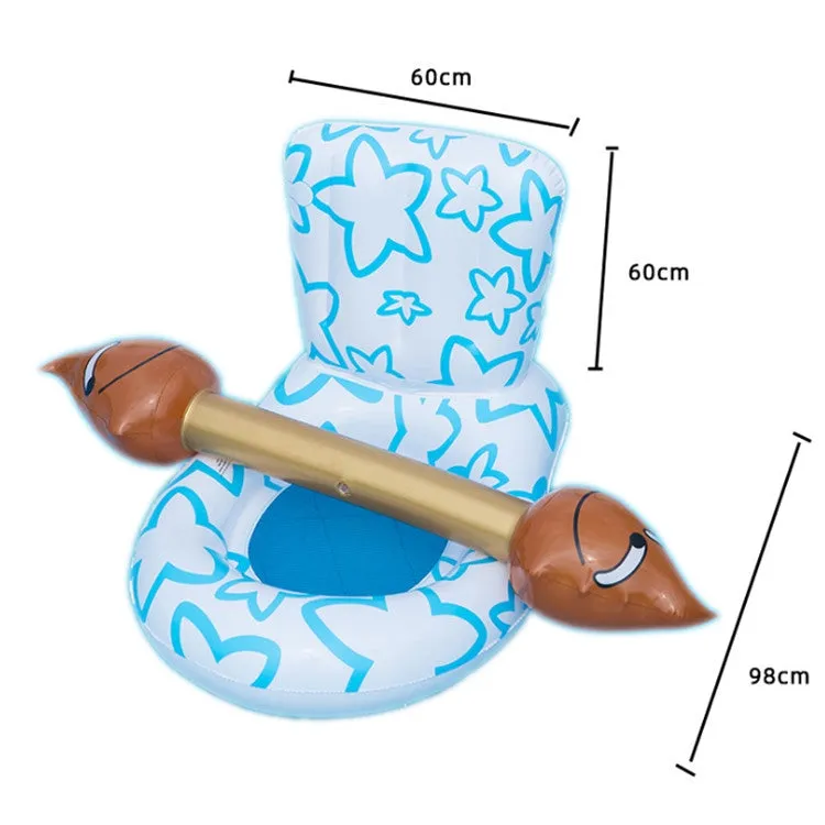 4 in 1 Toilet-shaped Inflatable Floating Row   Poop-shaped Water Inflatable Sports Game Combat Stick Water-to-water Collision Game Inflatable Equipment Set, Size:98 x 60 x 60cm(Gold)