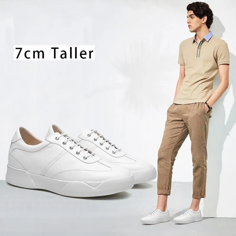 7 CM / 2.76 Inches CMR CHAMARIPA Casual Tall Men Shoes Leather Elevator Shoes for Men