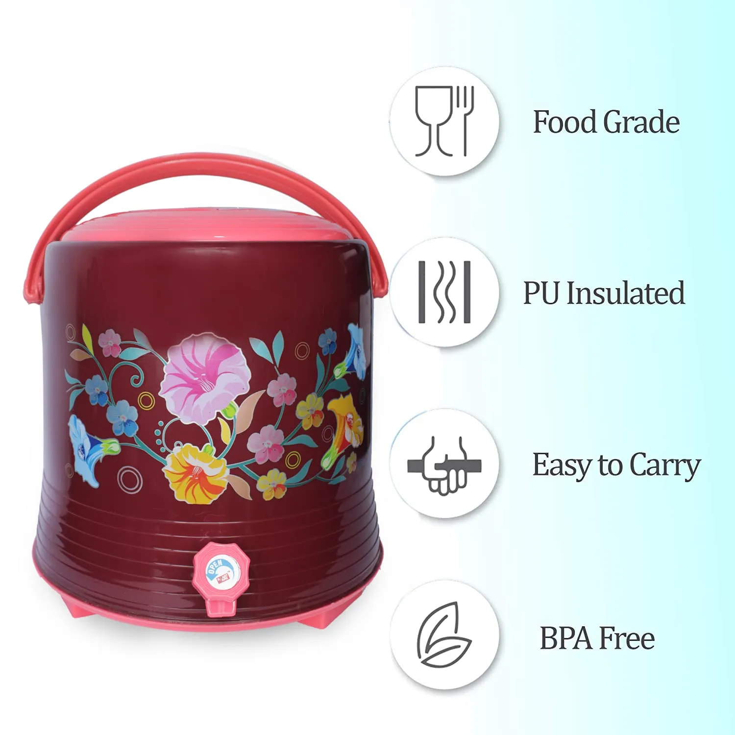 AASA Travelling Use Insulated Water Camper Jug for Water Storage Multicolor (10Liters)
