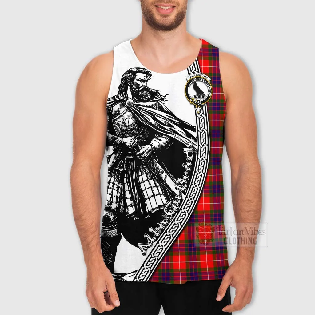 Abernethy Tartan Clan Crest Men's Tank Top with Highlander Warrior Celtic Style