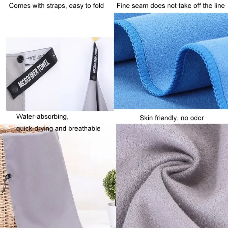 Absorbent Quick Dry Sports Towel Microfiber Bath Towel 40x80cm(Sky Blue Round Mesh Bag)