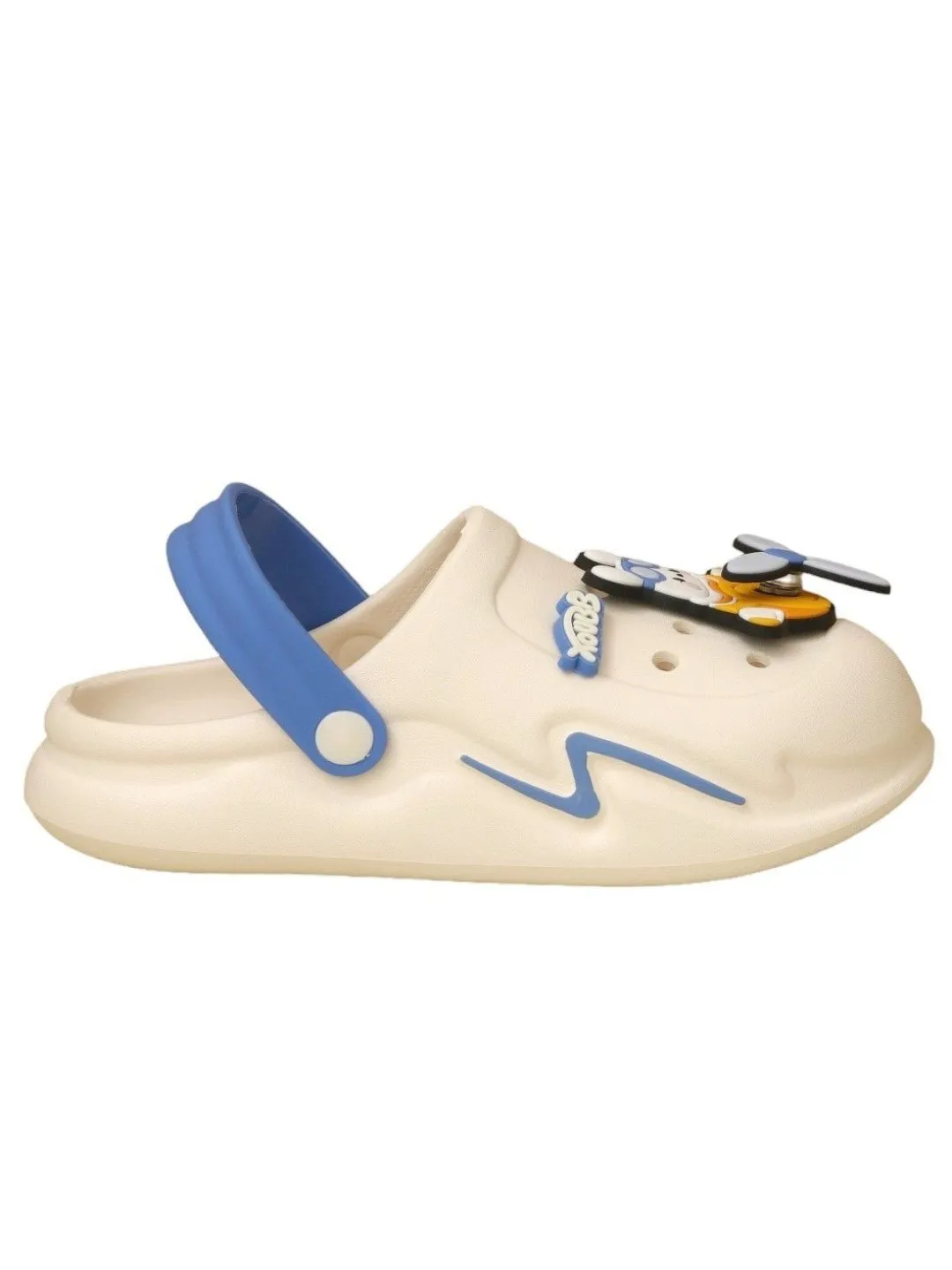 Adorable Blue and White Cartoon Airplane Clogs For Boys