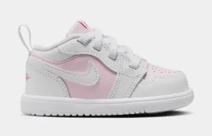 Air Jordan 1 Low Alt Infant Toddler Basketball Shoes (Pink Foam/White/Fire Red)