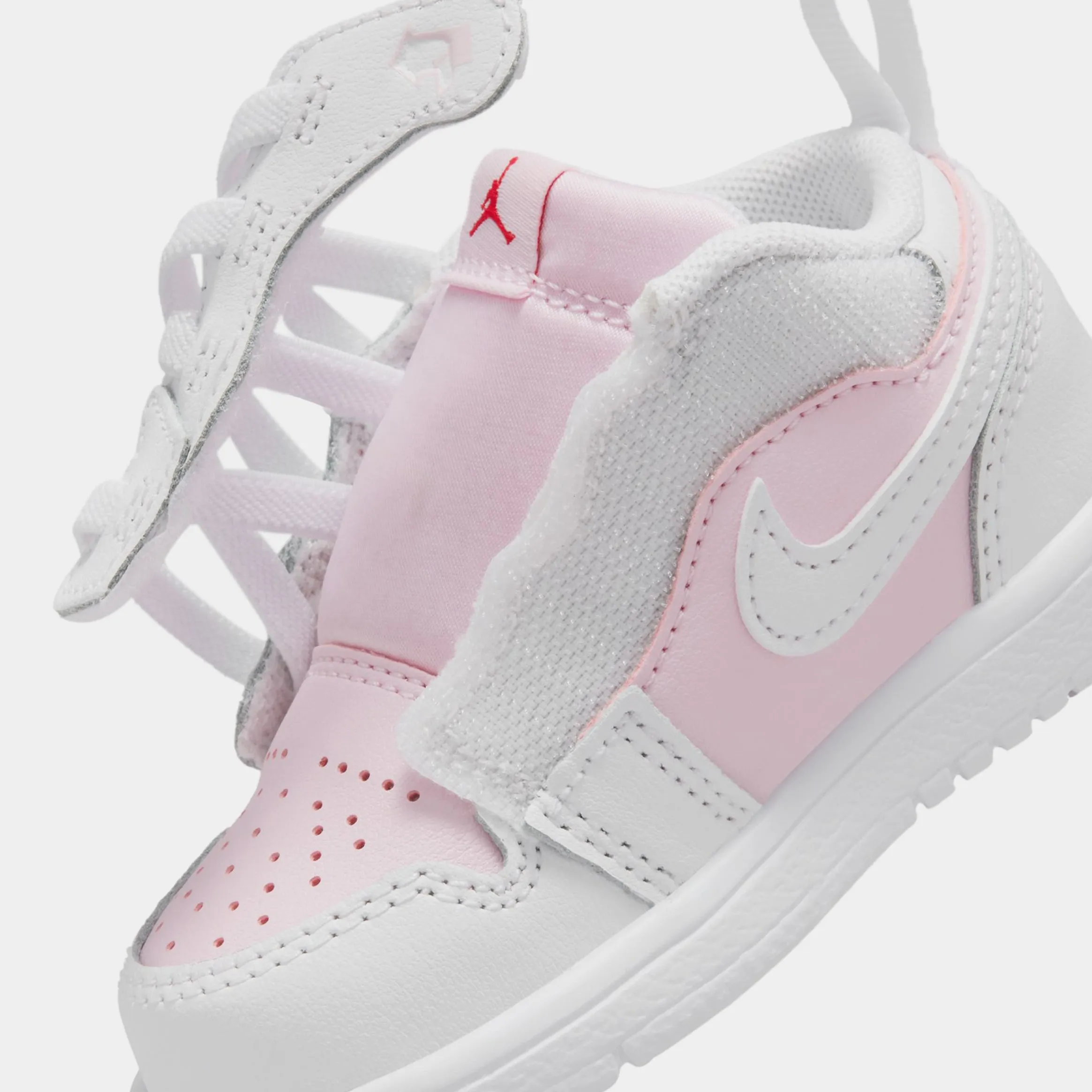 Air Jordan 1 Low Alt Infant Toddler Basketball Shoes (Pink Foam/White/Fire Red)