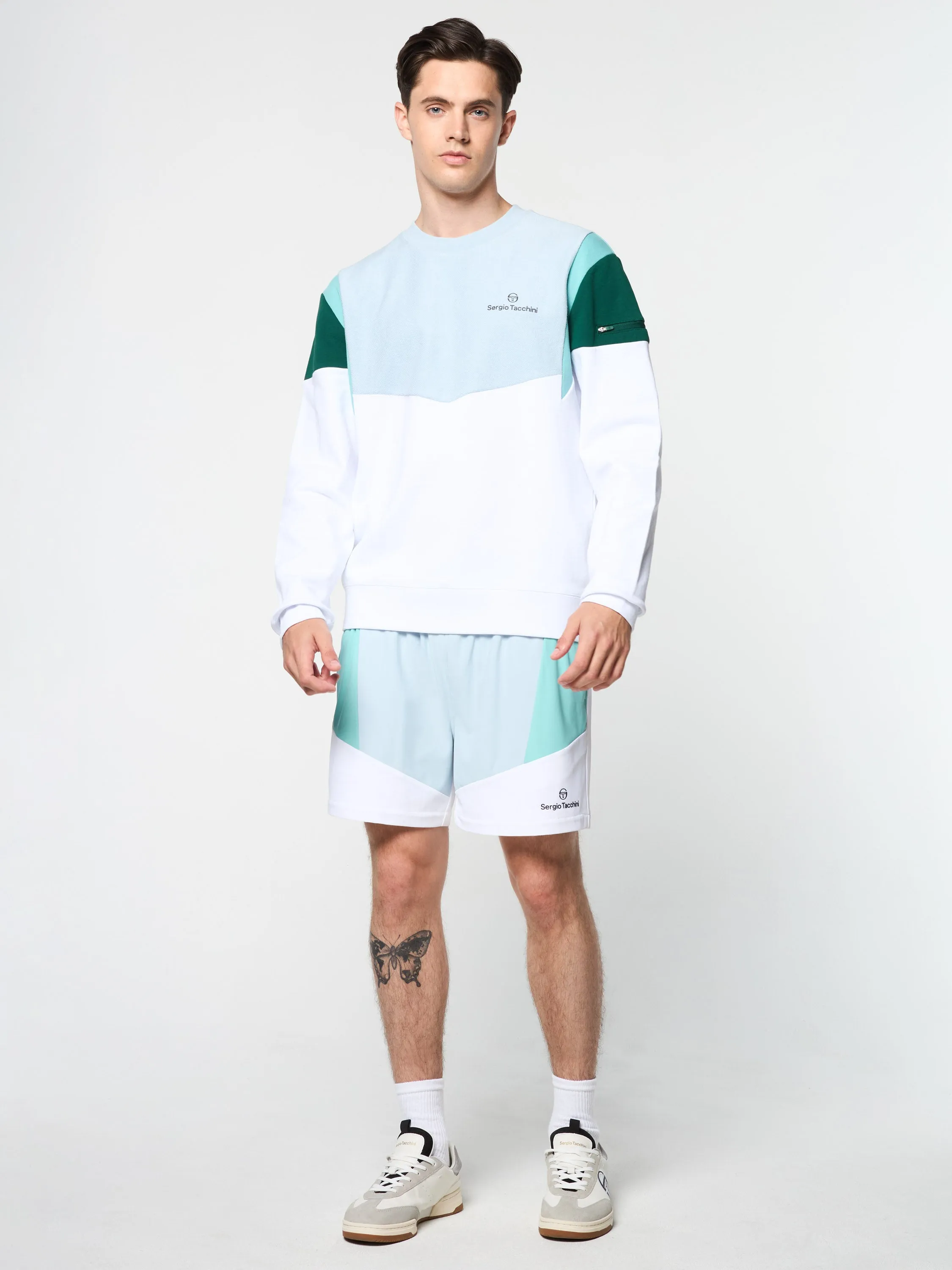 Angolo Crewneck Sweatshirt- Brilliant White