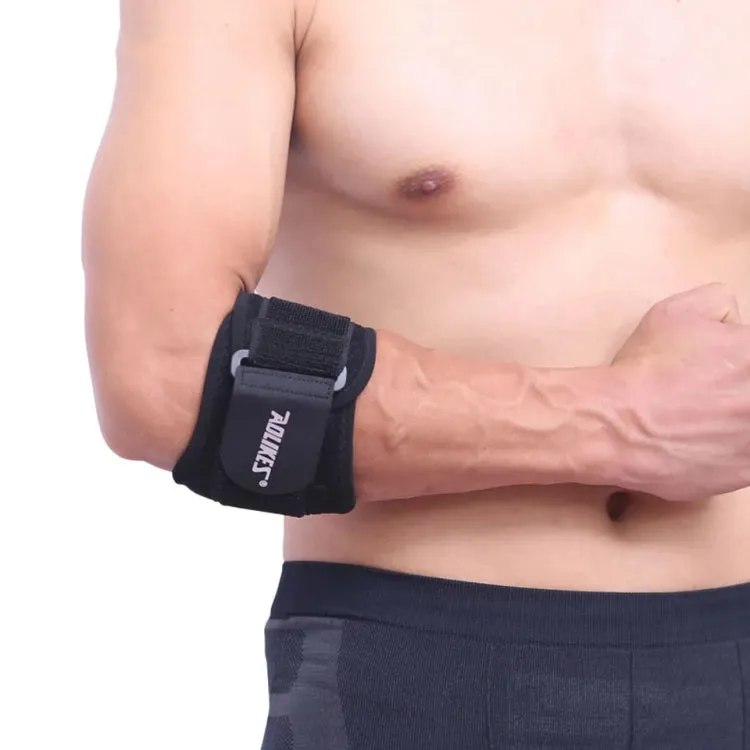 Aolikes  Adjustbale Tennis Elbow Support Guard Pads Compression Recovery Forearm Sleeve Band(Black)