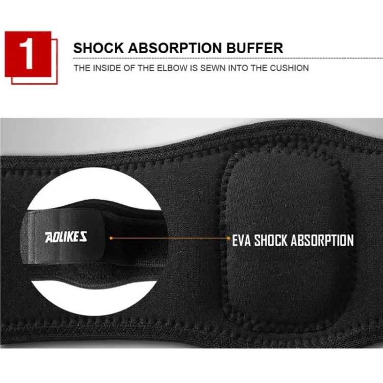 Aolikes  Adjustbale Tennis Elbow Support Guard Pads Compression Recovery Forearm Sleeve Band(Black)