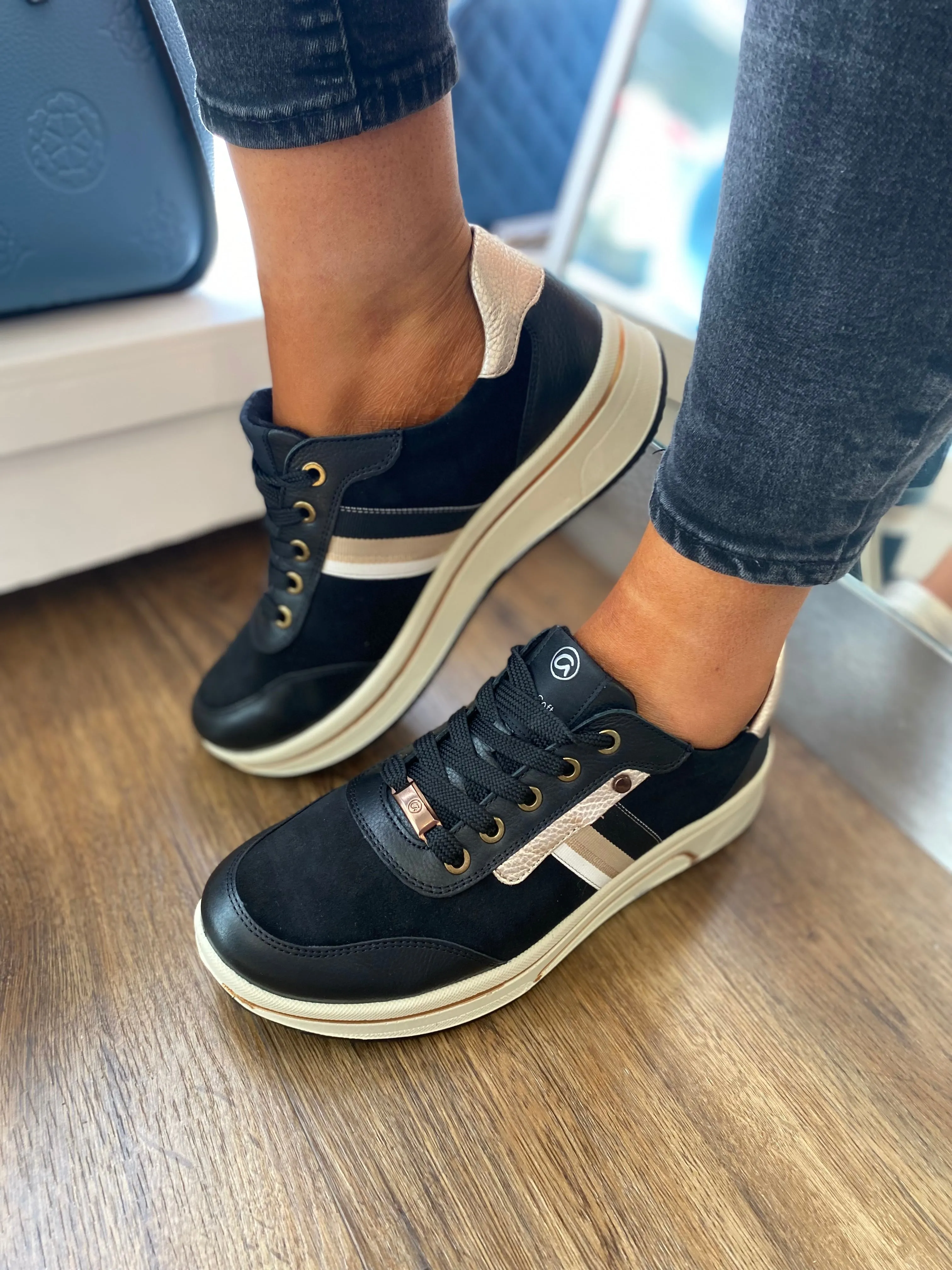 Ara Sappora Black Trainer