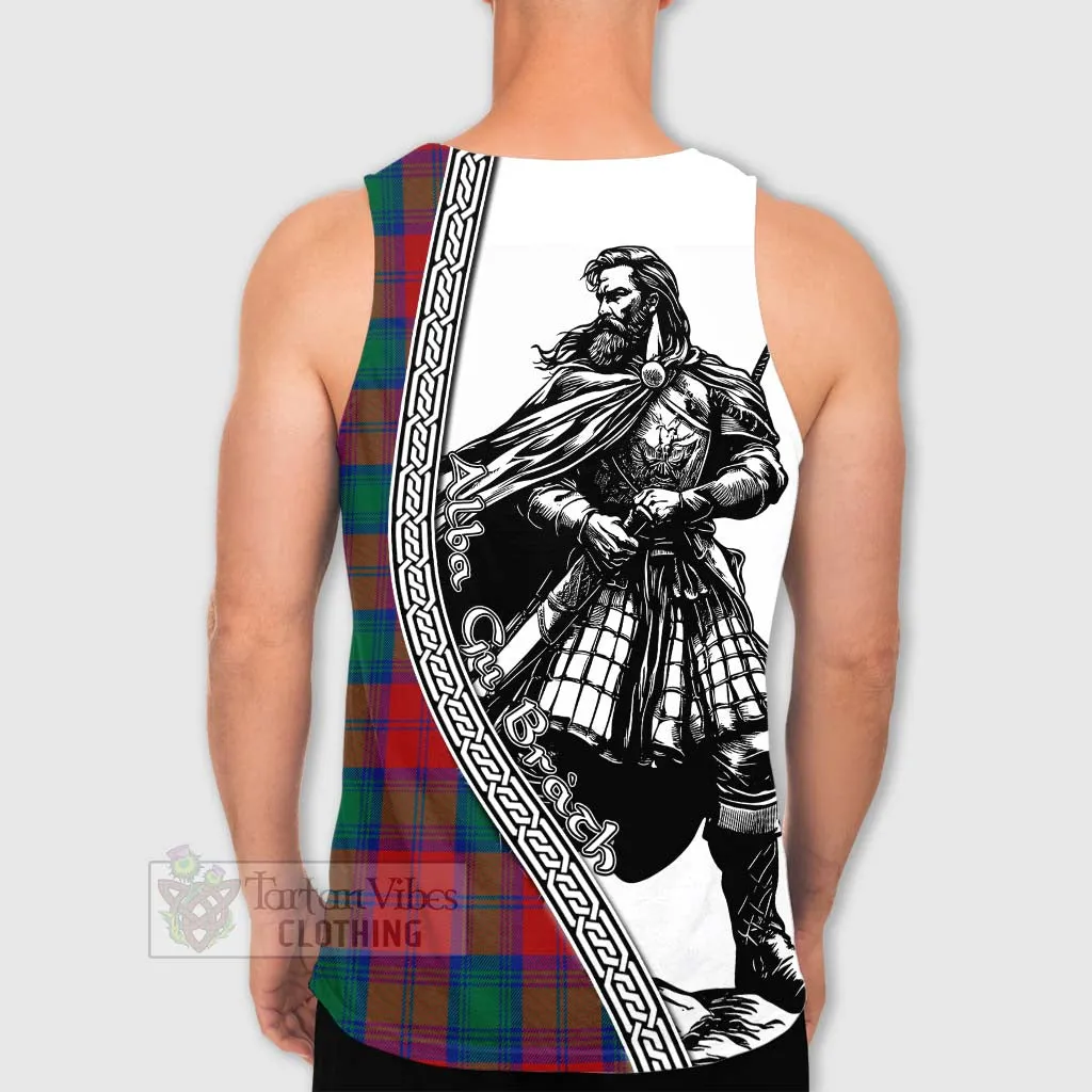 Auchinleck (Affleck) Tartan Clan Crest Men's Tank Top with Highlander Warrior Celtic Style