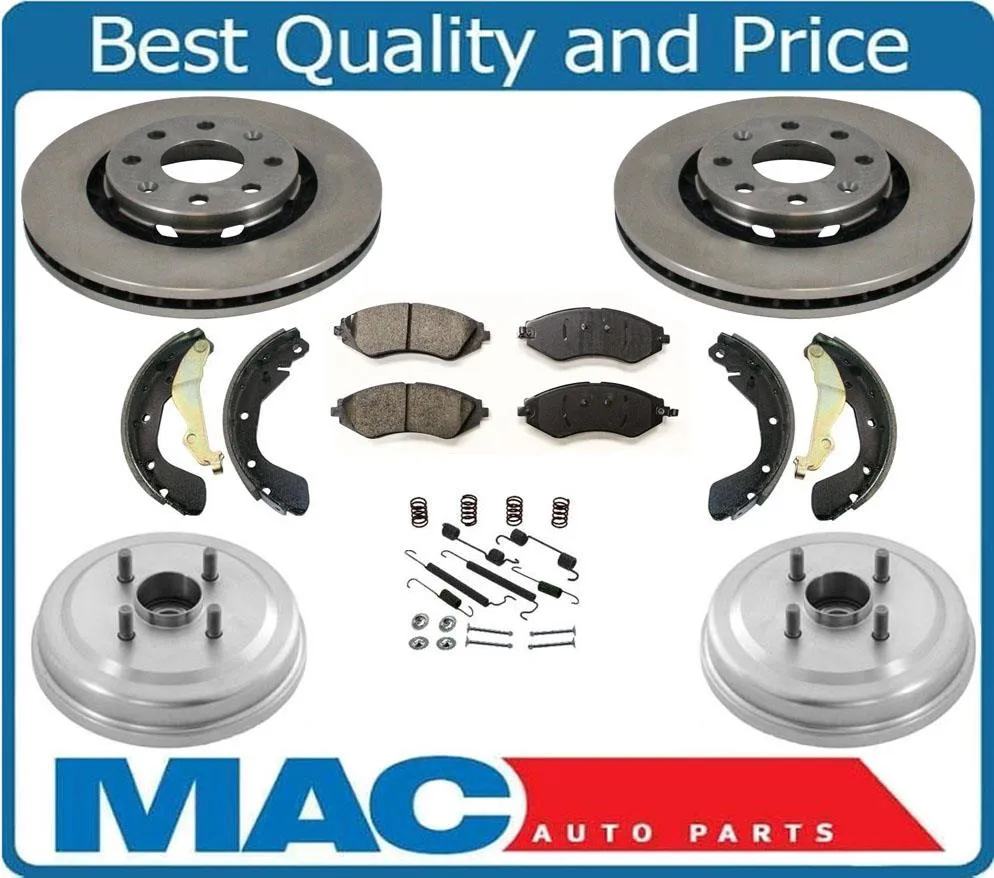 Aveo With ABS To Vin # 426446 (2) Drum With Rr Bearings Brake Shoes Rotors 7Pc