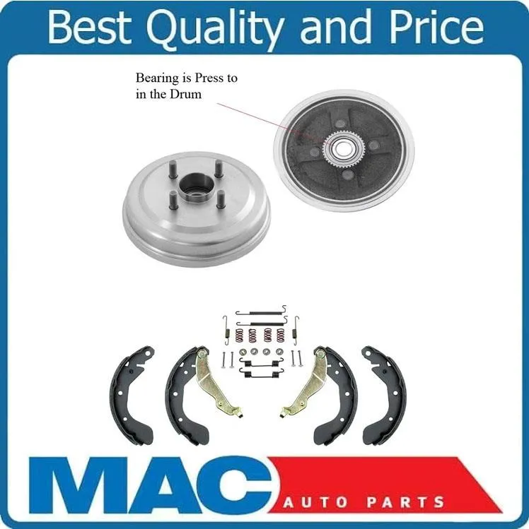 Aveo With ABS To Vin # 426446 (2) Drum With Rr Bearings Brake Shoes Rotors 7Pc