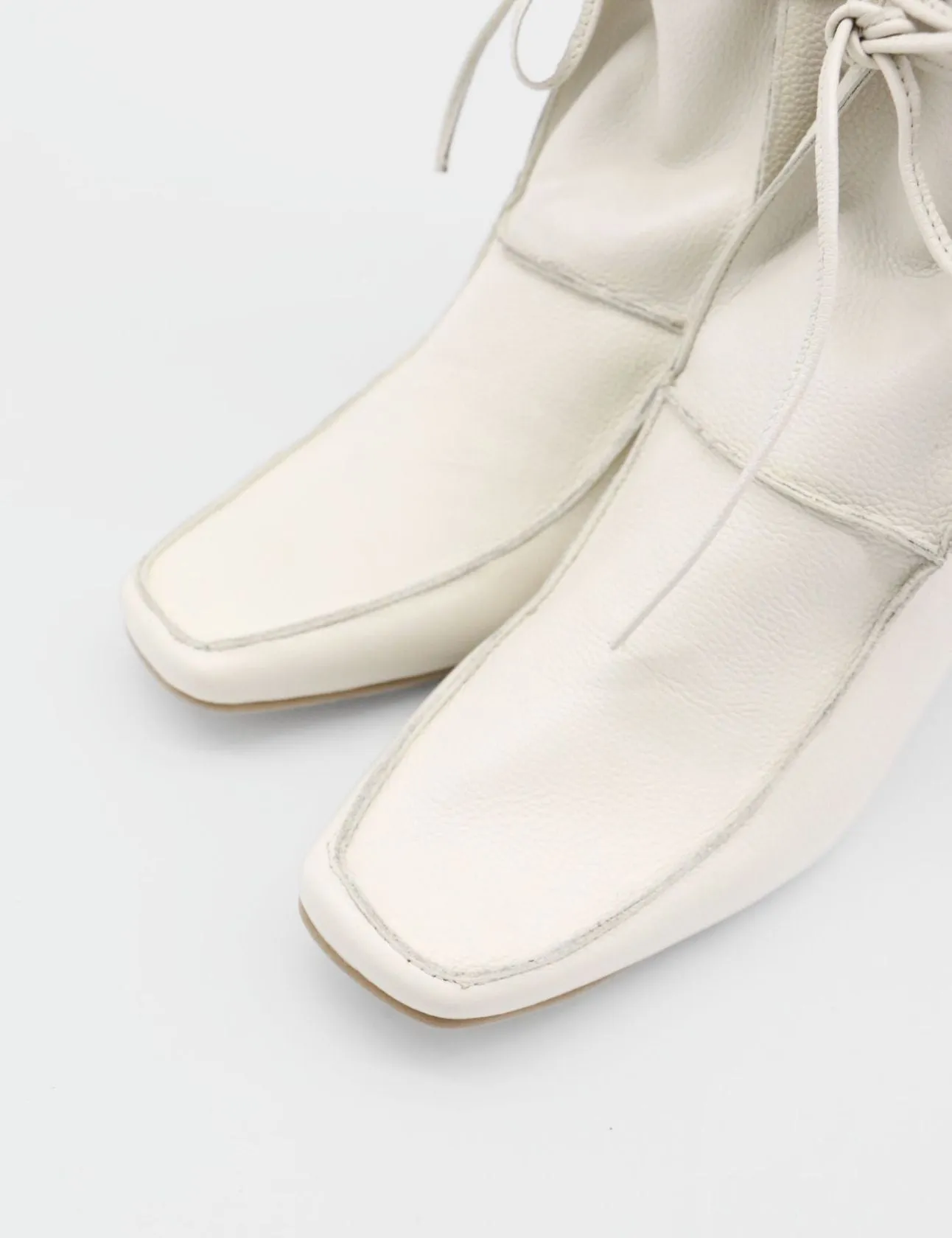 Awakening ankle boots in off white leather laces womens shoes