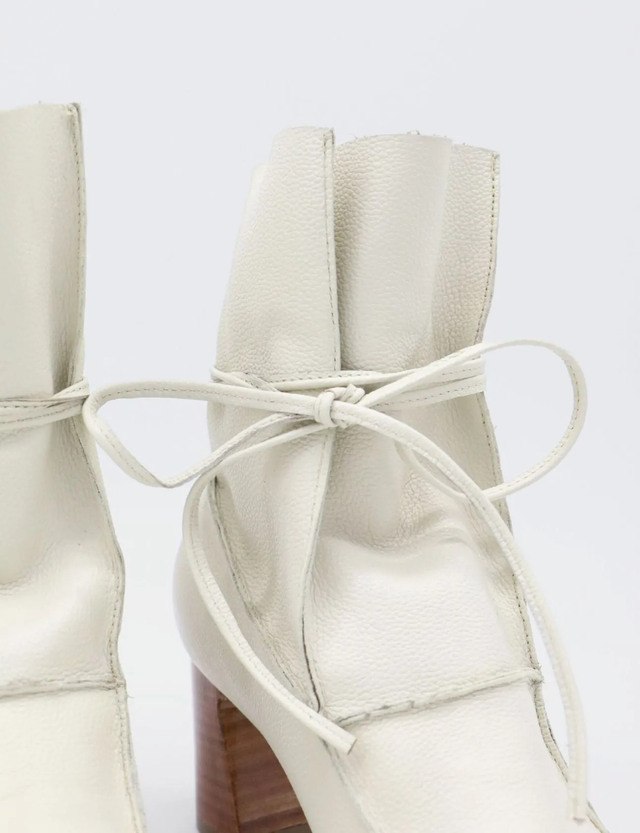 Awakening ankle boots in off white leather laces womens shoes