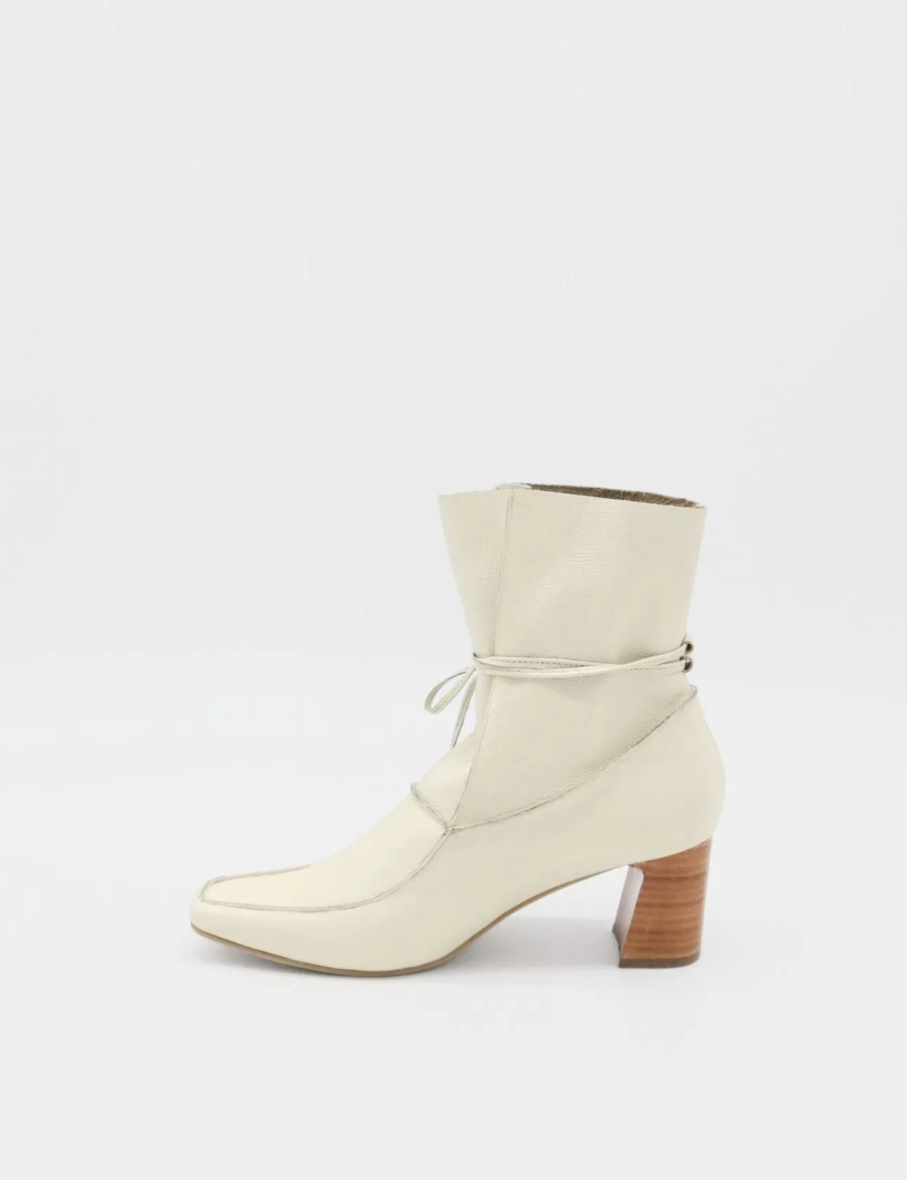Awakening ankle boots in off white leather laces womens shoes