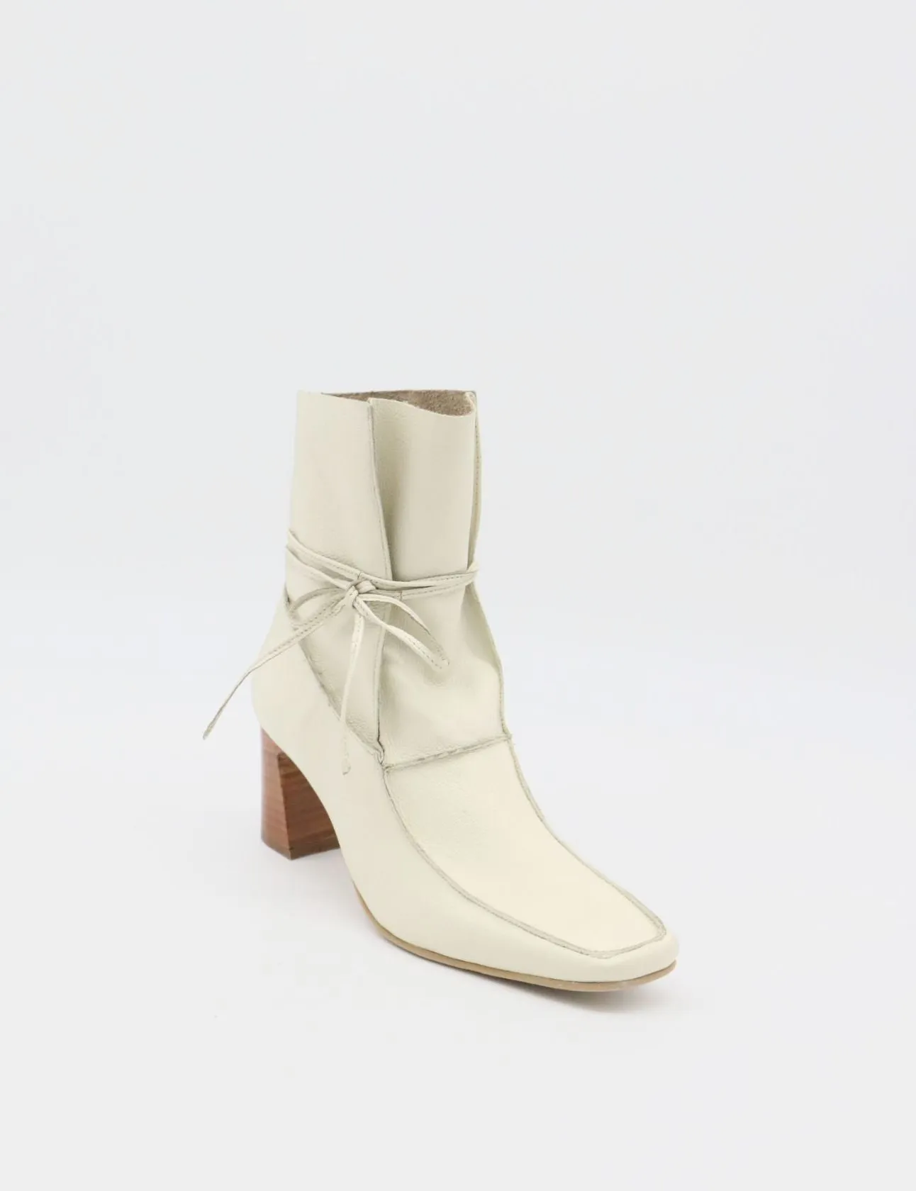 Awakening ankle boots in off white leather laces womens shoes