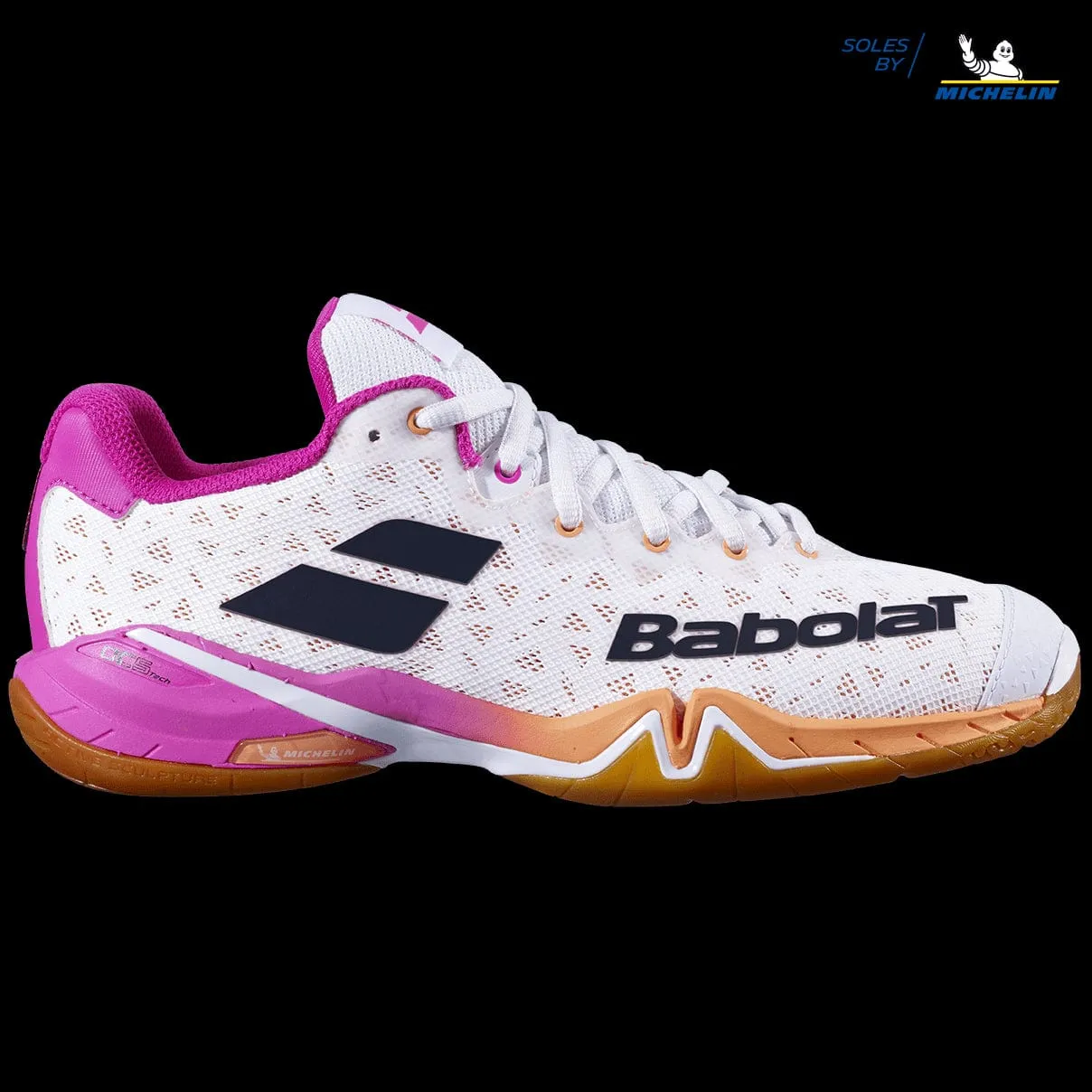 Babolat Shadow Tour Womens Badminton Shoes - White / Pink