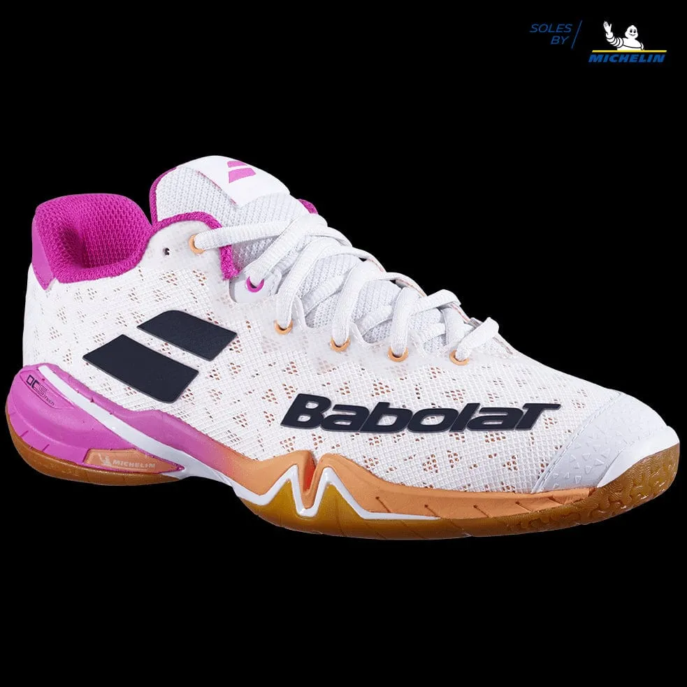 Babolat Shadow Tour Womens Badminton Shoes - White / Pink