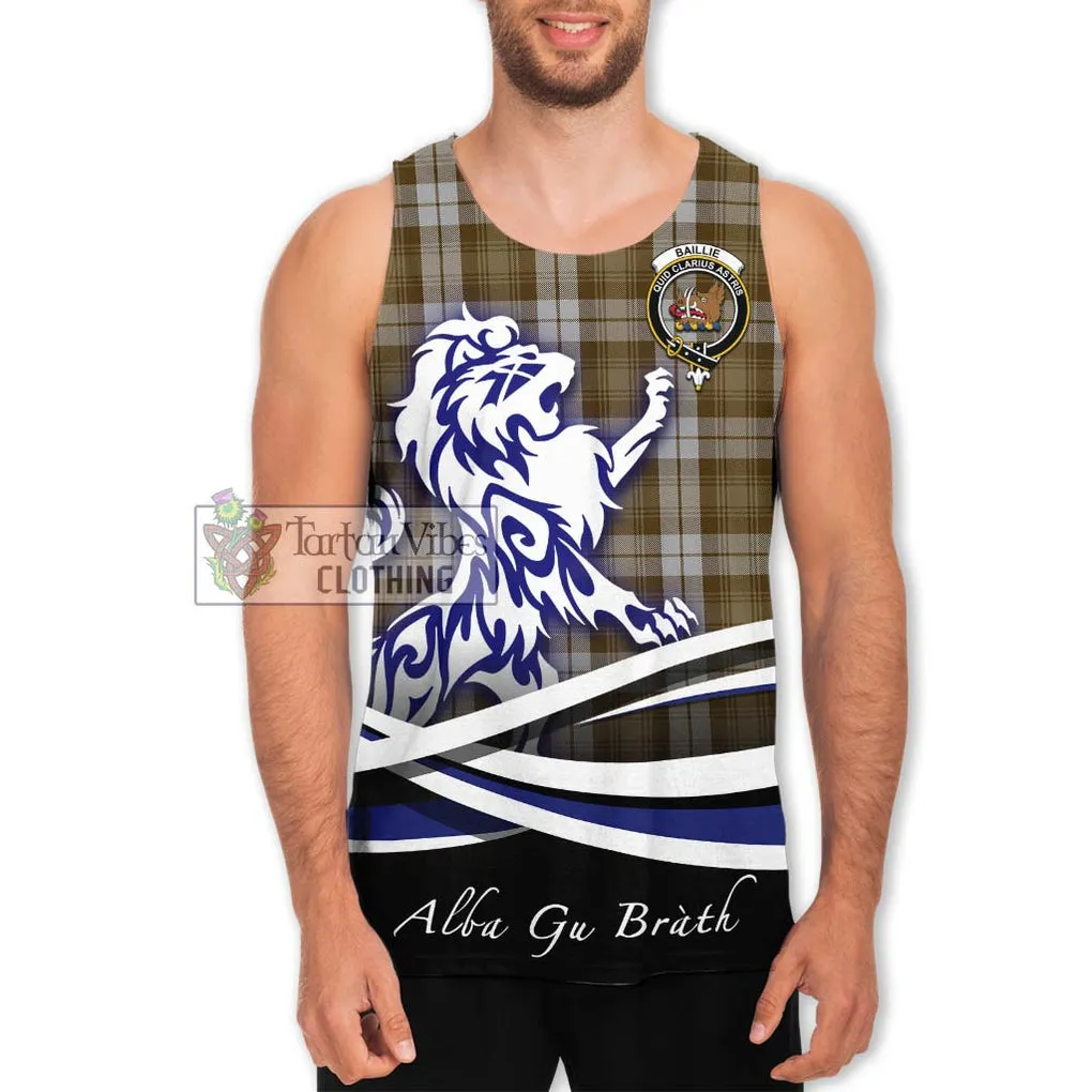 Baillie Dress Tartan Men's Tank Top with Alba Gu Brath Regal Lion Emblem