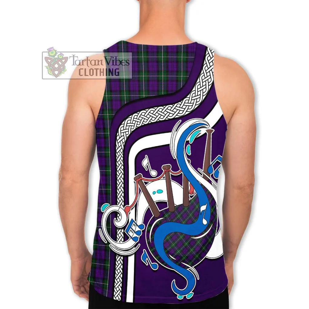 Baillie Highland Society Tartan Men's Tank Top with Epic Bagpipe Style