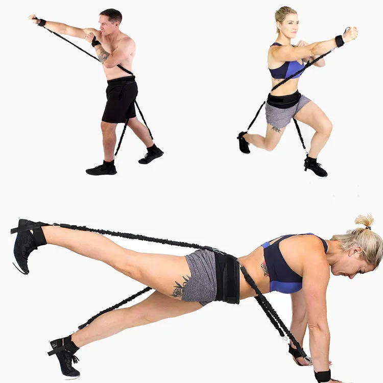 Bounce Trainer Fitness Resistance Band Boxing Suit Latex Tube Tension Rope Leg Waist Trainer, Weight: 120 Pounds(Red)