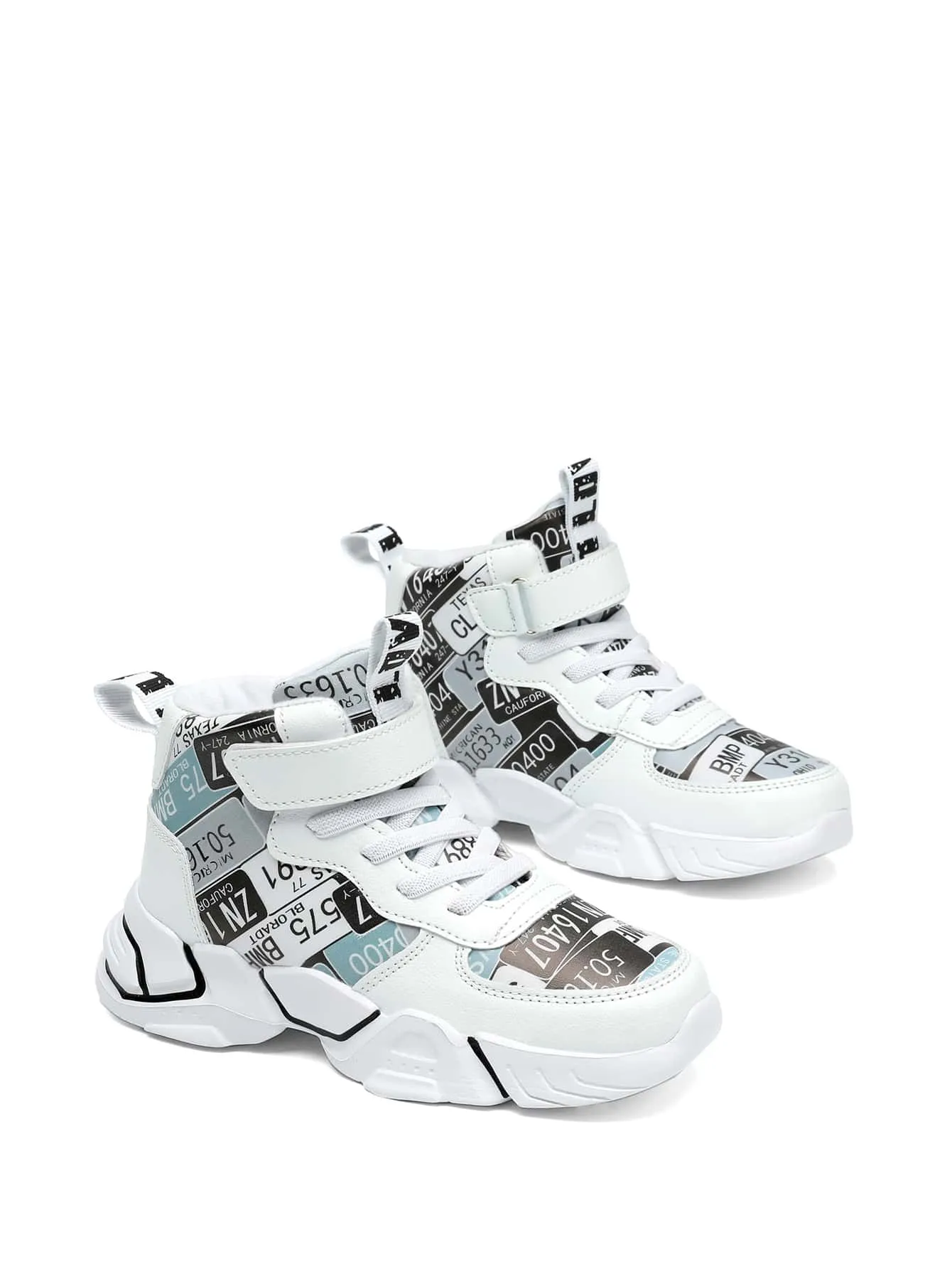 Boys Letter Graphic High Top Sneakers
