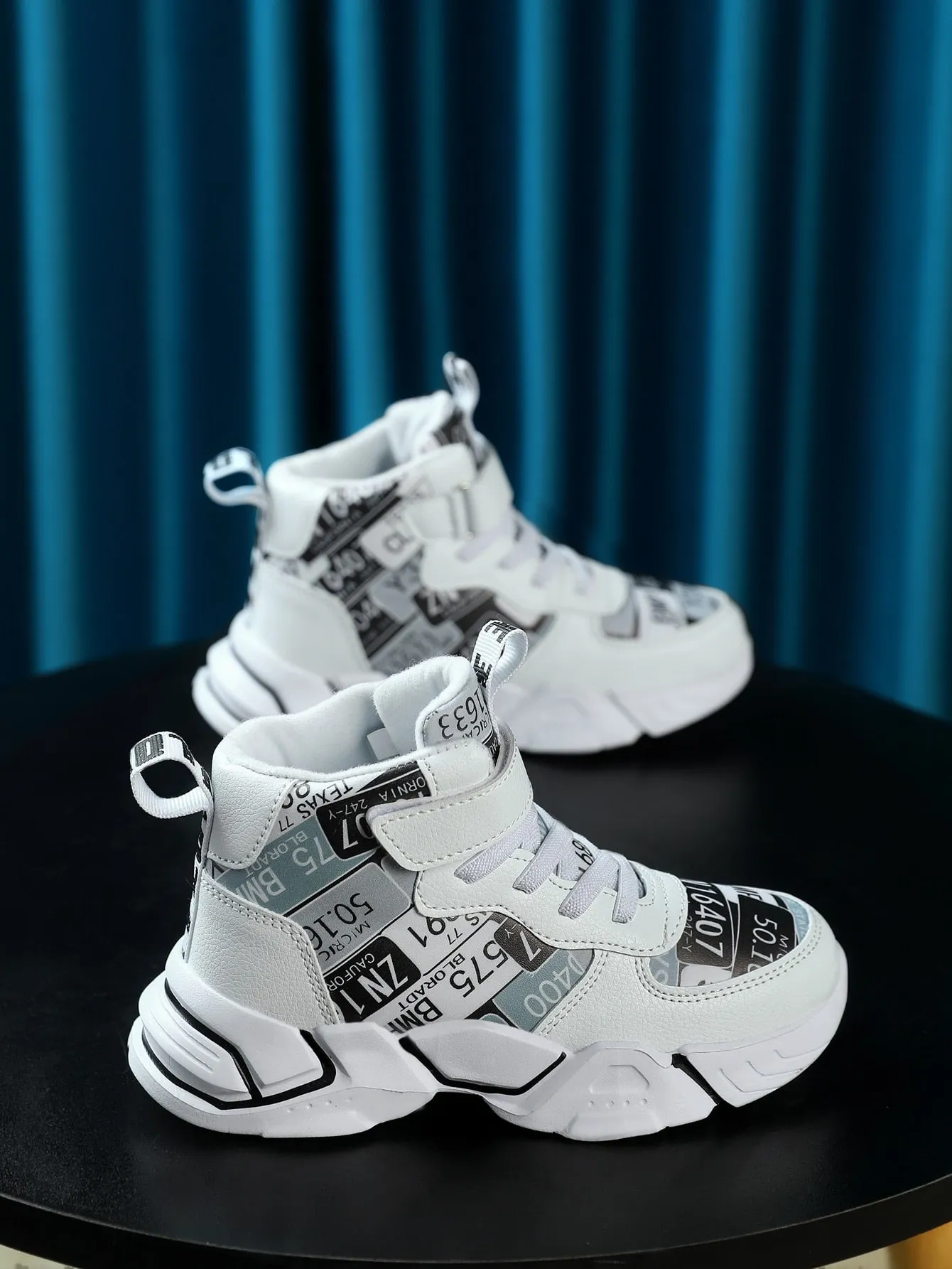 Boys Letter Graphic High Top Sneakers