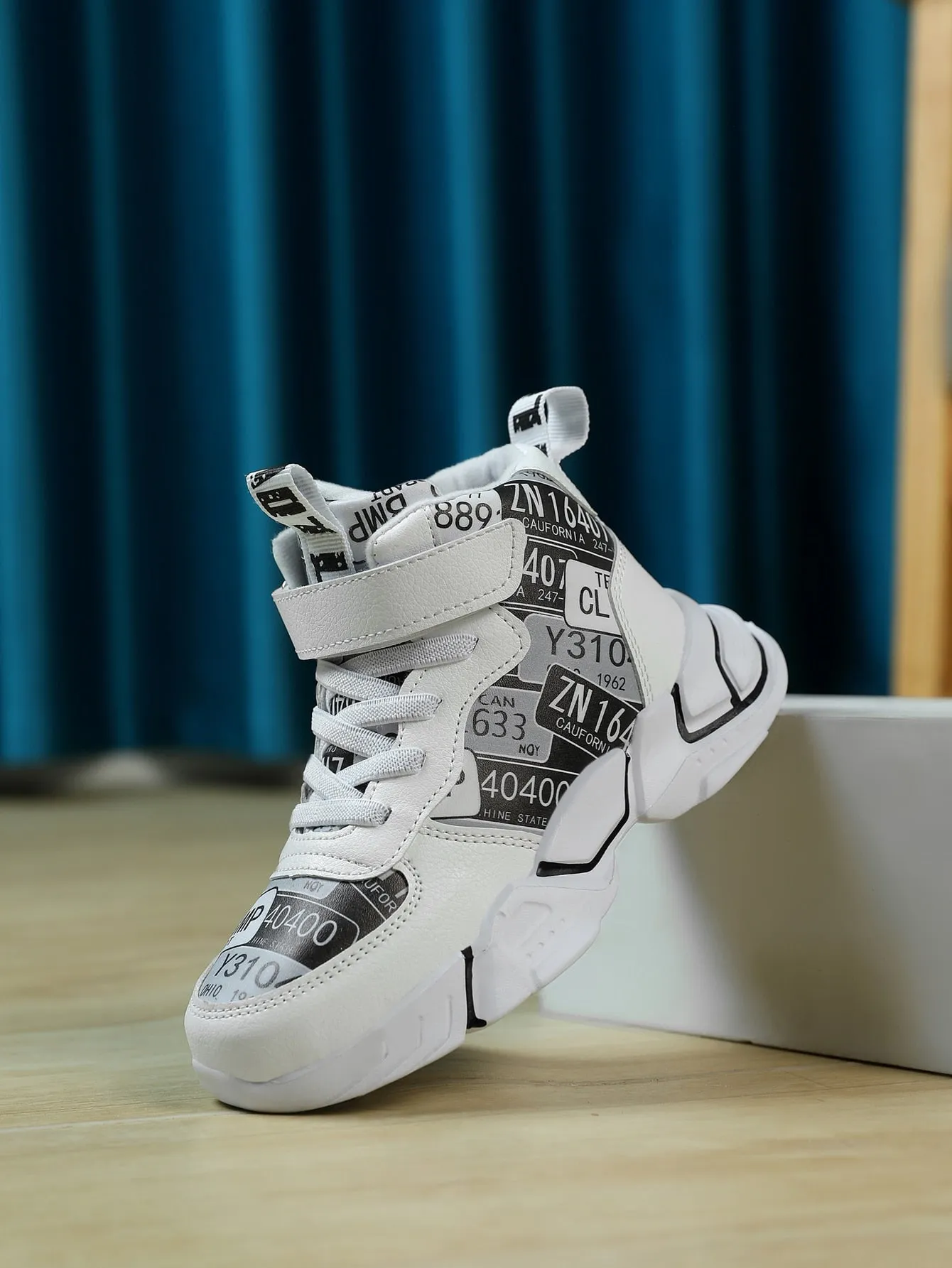 Boys Letter Graphic High Top Sneakers