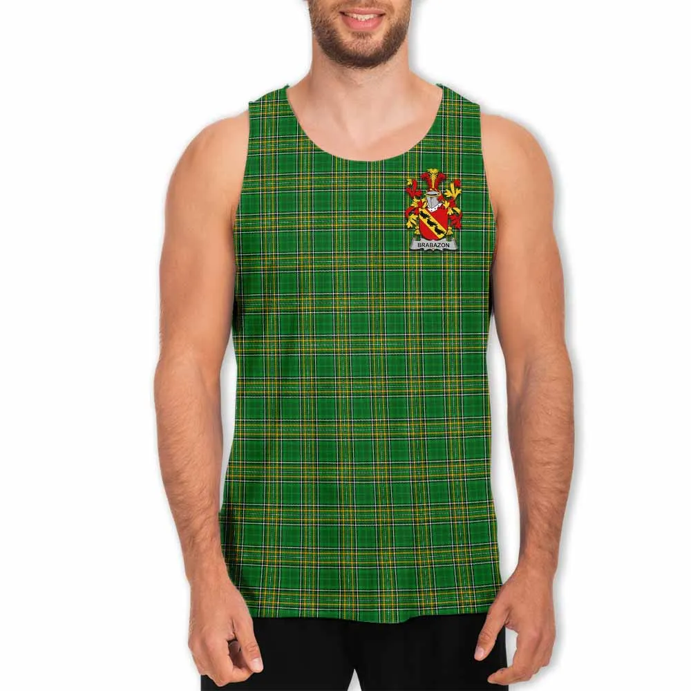 Brabazon Irish Clan Tartan Men's Tank Top with Coat of Arms