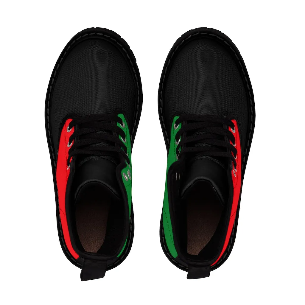 Canvas Boots AL BLUE DESIGNED ART ERD BLACK & GREEN