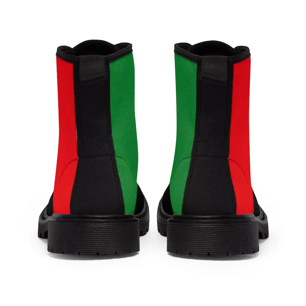 Canvas Boots AL BLUE DESIGNED ART ERD BLACK & GREEN