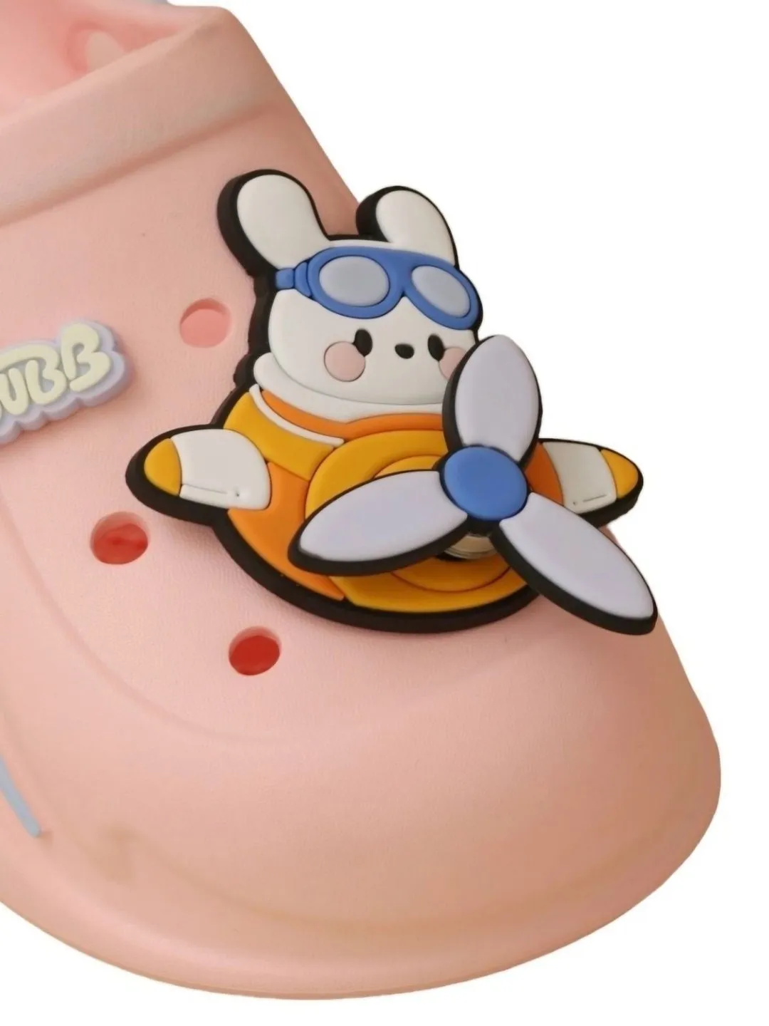 Charming Pink Cartoon Airplane Clogs For Girls