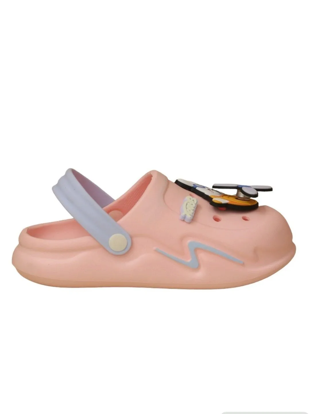 Charming Pink Cartoon Airplane Clogs For Girls
