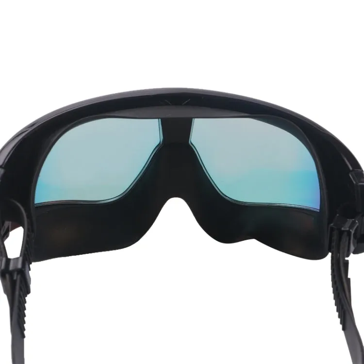 Colorful Large Frame Electroplating Anti-fog Silicone Swimming Goggles for Adults (Red   Black)