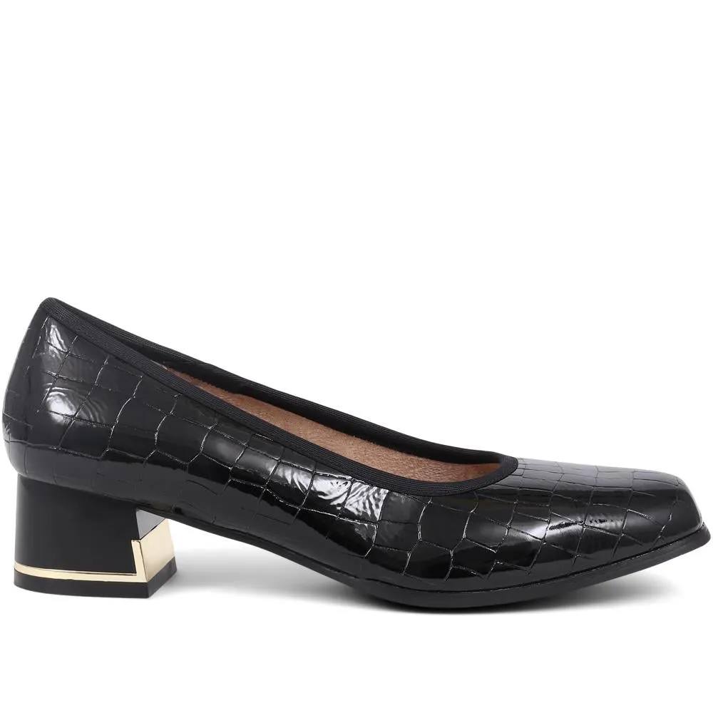 Croc Patterned Court Shoes  - WBINS39043 / 325 161