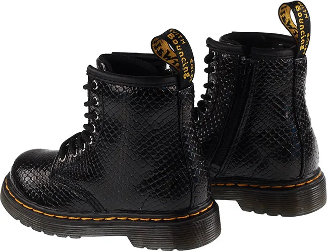 Dr Martens Shoes Kids 1460 Black Reptile Emboss
