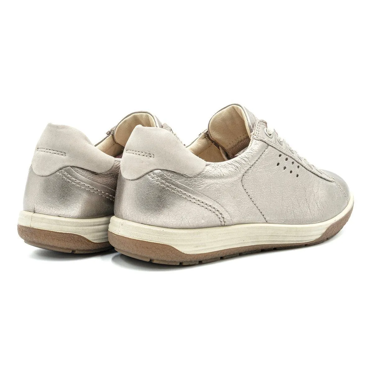 Ecco Low-Top Sneakers Leather Silver Colour For Women