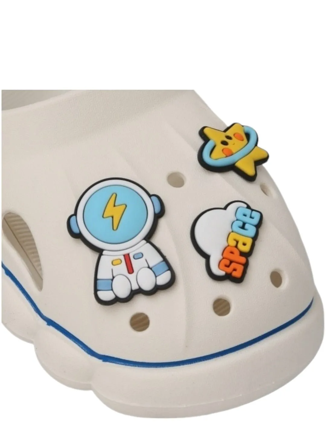 Galactic Explorer White Clogs for Kids - Space Adventure Collection