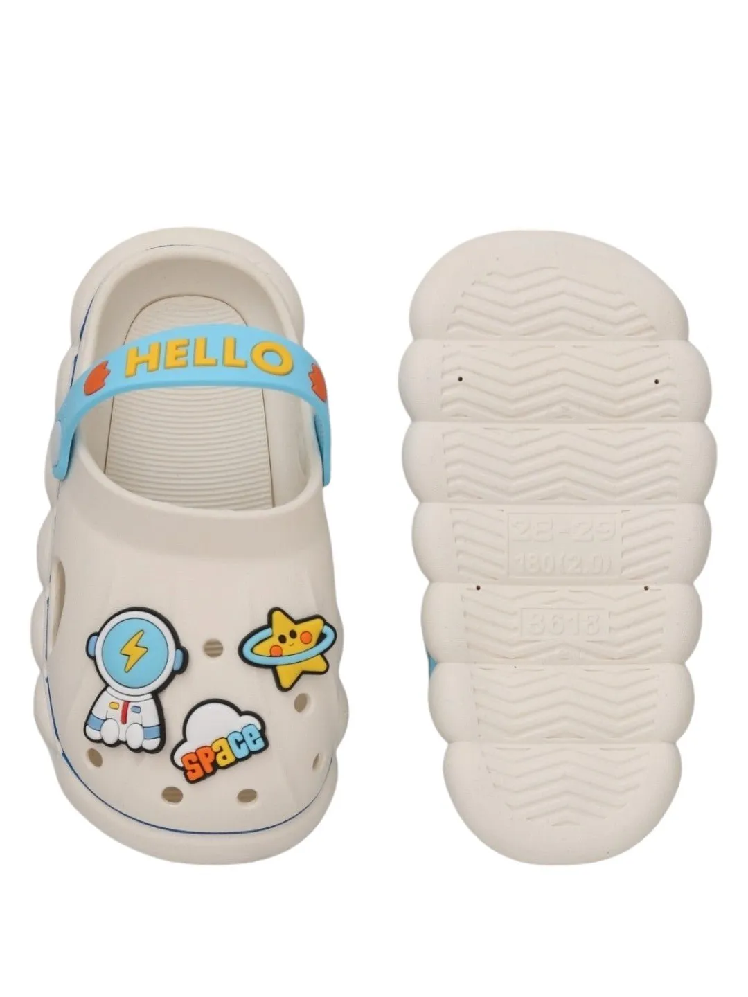 Galactic Explorer White Clogs for Kids - Space Adventure Collection