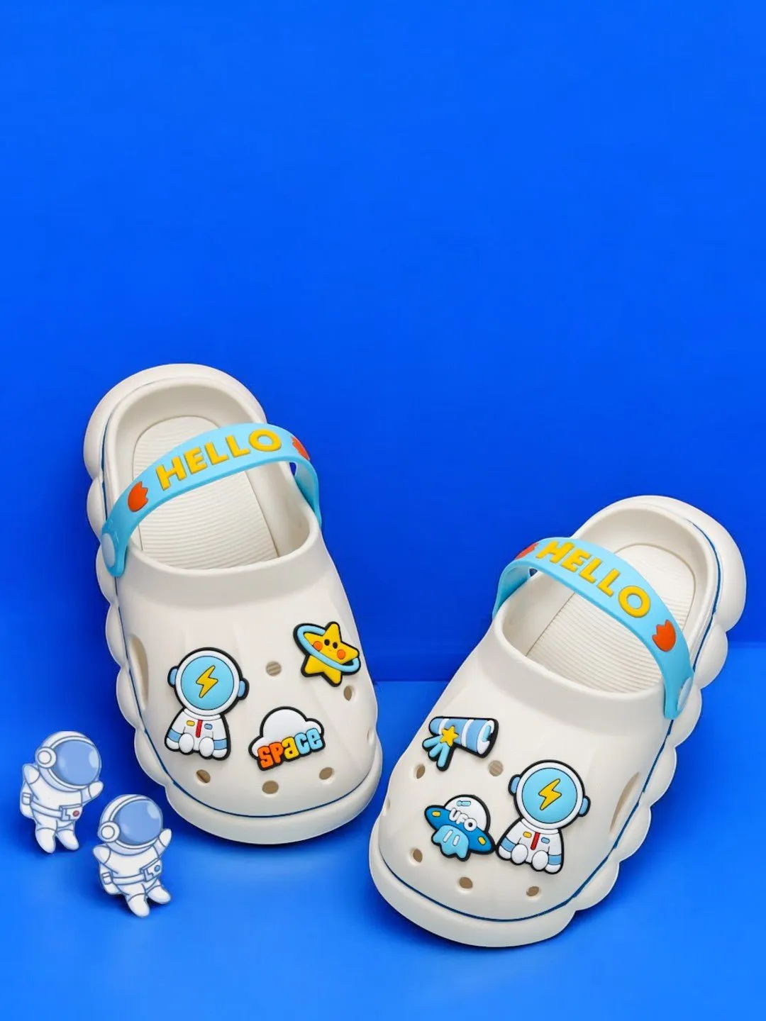 Galactic Explorer White Clogs for Kids - Space Adventure Collection