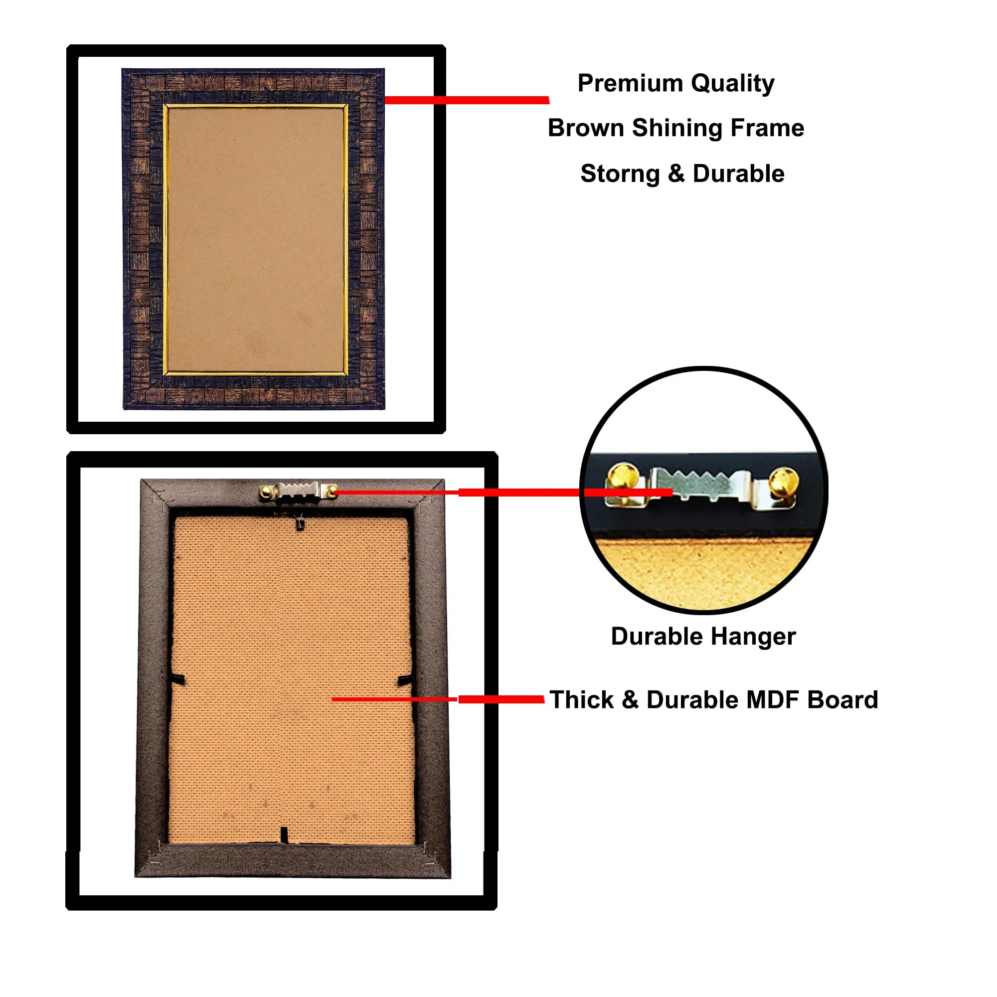 Hawai Feng Shui Vastu Remedies Wooden Framed Golden Victory Sword Photo for Home Office Business Place, 8.5x7inch, SFDI235BLKFRM