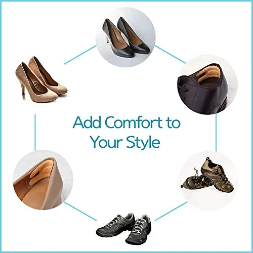 Heel Cushion Pads, Reusable Self Adhesive Inserts and Grips, Foot Protector Liners (Beige)