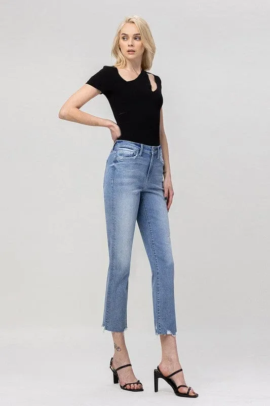 High Rise Crop Straight Jeans *Online Only*