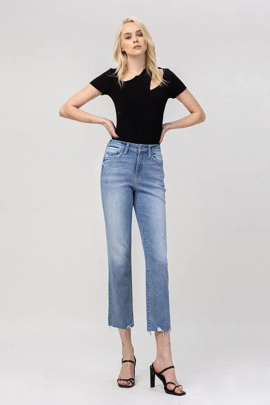 High Rise Crop Straight Jeans *Online Only*
