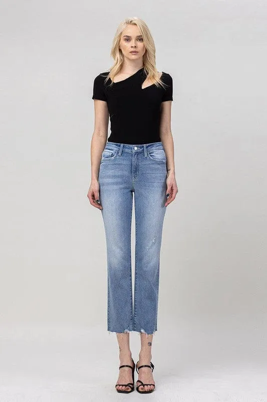 High Rise Crop Straight Jeans *Online Only*