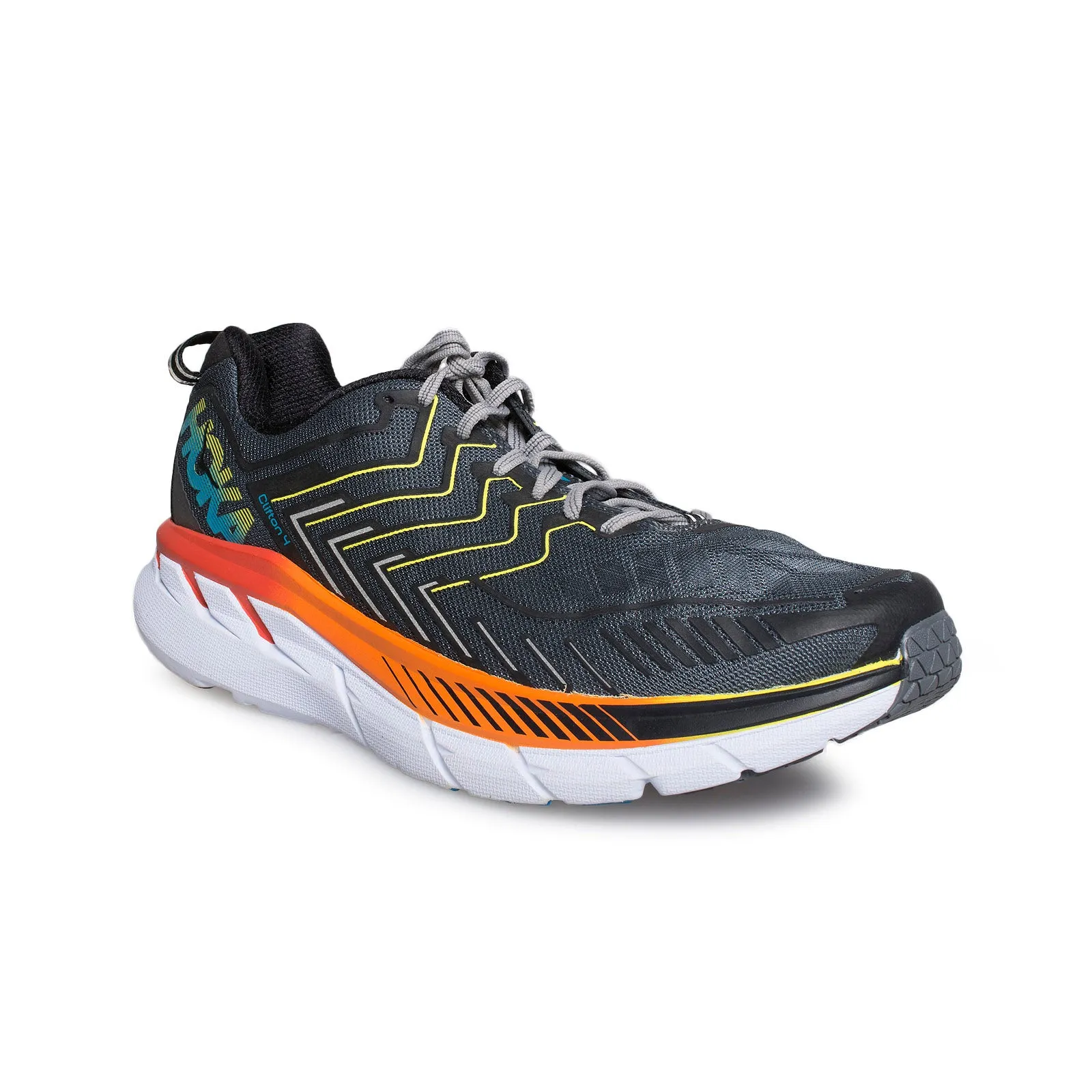 Hoka One One Clifton 4 Castlerock / Atomic Blue Running Shoes - Men's