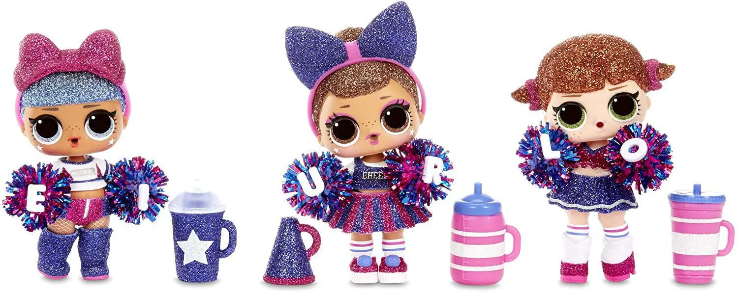 L.O.L. Surprise! All-Star B.B.s Sports Series 2 Cheer Team Sparkly Dolls with 8 Surprises