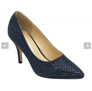 Lotus "Kayla"  Navy Diamante Court Shoe