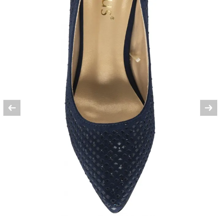 Lotus "Kayla"  Navy Diamante Court Shoe