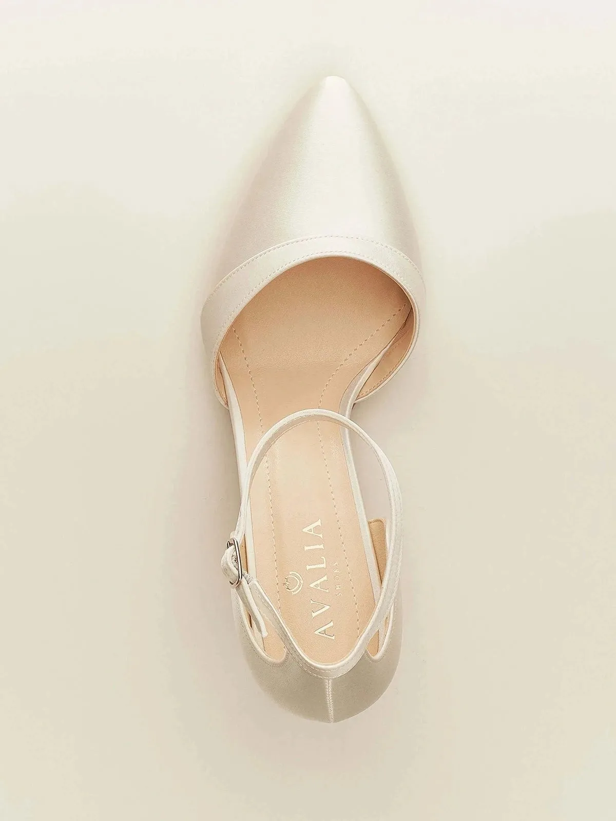Low Heel Wedding Shoes, Ivory Satin Bridal Heels, MIRA